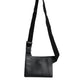 Black Calfskin Leather Messenger Crossbody Bag