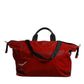 Red Nylon Calfskin Hand Shoulder Duffel Bag