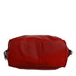 Red Nylon Calfskin Hand Shoulder Duffel Bag