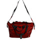 Red Nylon Calfskin Hand Shoulder Duffel Bag