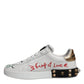 White Heart Studded Low Top Sneakers Shoes