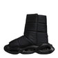 Black Slip On Wave Quilted Sneakers Shoes