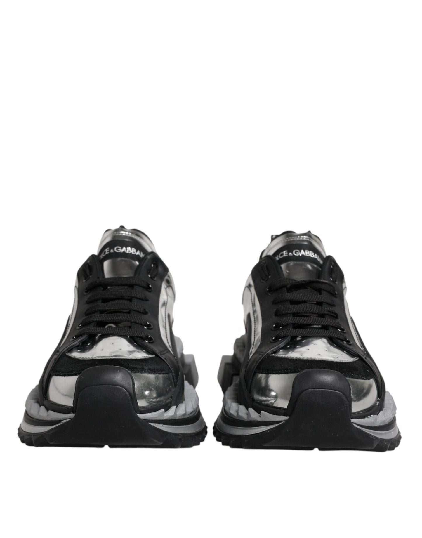 Black Silver SUPER KING Leather Sneaker Shoes