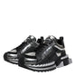 Black Silver SUPER KING Leather Sneaker Shoes