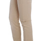 Beige Cotton Stretch Slim Fit Jeans