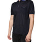 Blue Silk Collared Short Sleeves Polo T-shirt