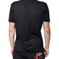 Blue Silk Collared Short Sleeves Polo T-shirt
