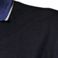 Blue Silk Collared Short Sleeves Polo T-shirt