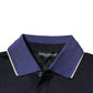 Blue Silk Collared Short Sleeves Polo T-shirt