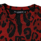 Red Leopard Cotton Short Sleeves T-shirt