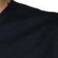 Black Cotton V-neck Short Sleeves T-shirt