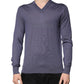 Gray Cashmere V-neck Men Pullover Sweater