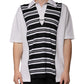 Black White Stripes Collared Polo T-shirt