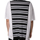 Black White Stripes Collared Polo T-shirt