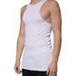 White Cotton Sleeveless Round Neck Tank T-shirt