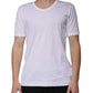 White Cotton Round Neck Short Sleeves T-shirt