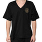 Black Cotton Logo Vneck Short Sleeve T-shirt