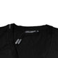 Black Cotton Logo Vneck Short Sleeve T-shirt