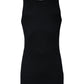 Black Cotton Sleeveless Round Neck Tank T-shirt