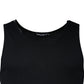 Black Cotton Sleeveless Round Neck Tank T-shirt