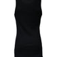 Black Cotton Sleeveless Round Neck Tank T-shirt