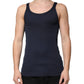 Blue Cotton Sleeveless Round Neck Tank T-shirt