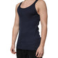 Blue Cotton Sleeveless Round Neck Tank T-shirt