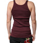 Maroon Cotton Sleeveless Round Neck Tank T-shirt