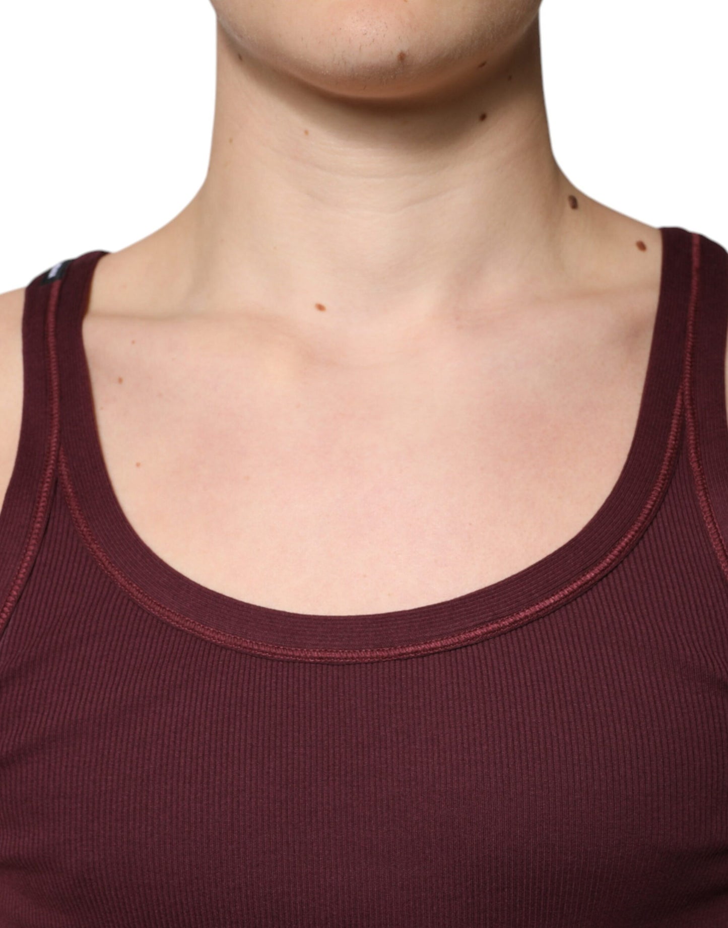 Maroon Cotton Sleeveless Round Neck Tank T-shirt