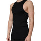 Black Cotton Sleeveless Round Neck Tank T-shirt