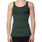 Green Cotton Sleeveless Round Neck Tank T-shirt