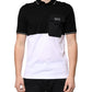 Black White Cotton Short Sleeves Polo T-shirt