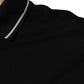 Black White Cotton Short Sleeves Polo T-shirt