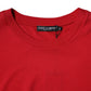 Red Logo Print Cropped Crew Neck T-shirt