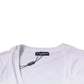 White Cotton V-neck Short Sleeves T-shirt