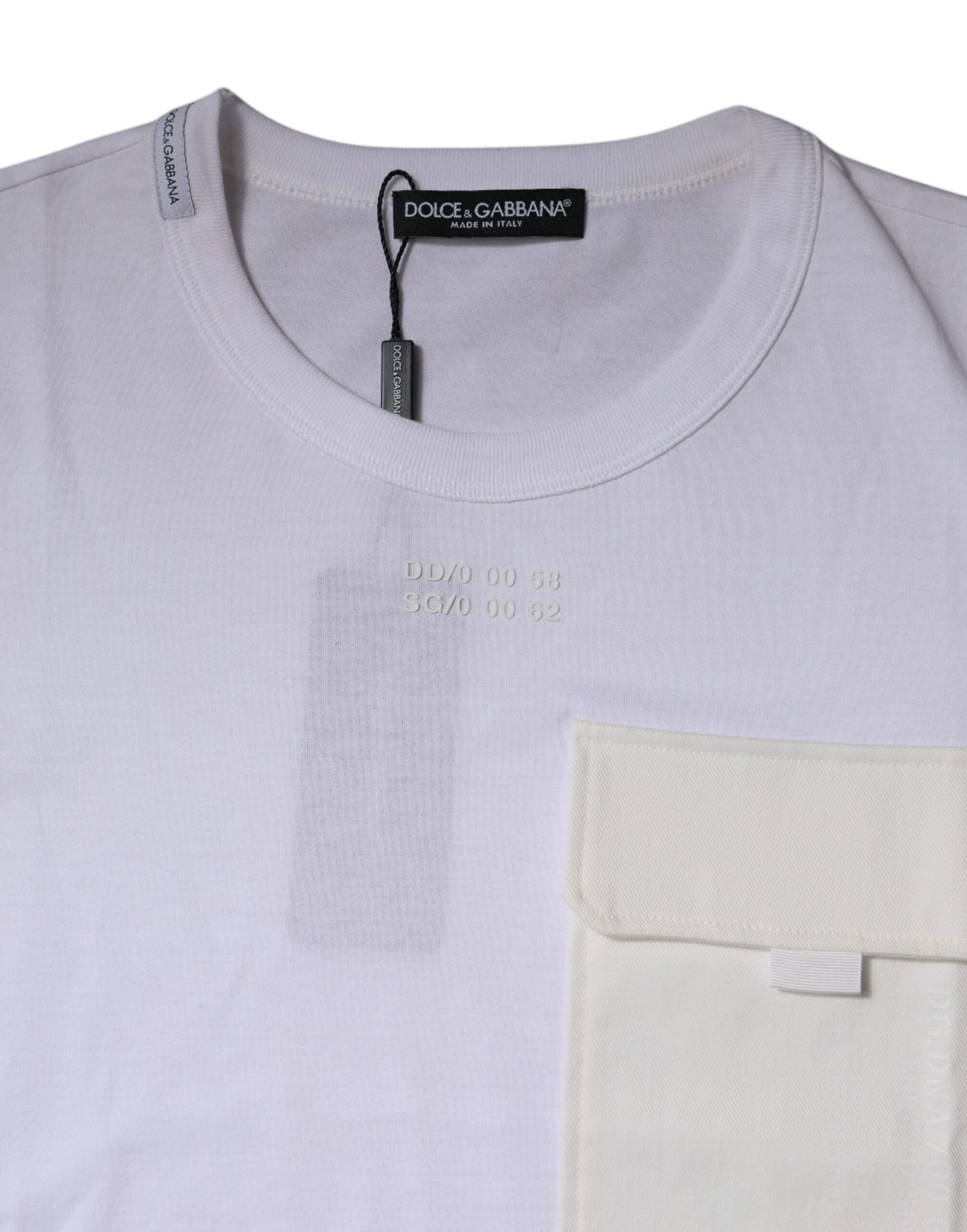 White Cotton Crew Neck Short Sleeves T-shirt