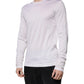 White Silk Crew Neck Men Pullover Sweater