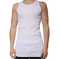 White Cotton Sleeveless Round Neck Tank T-shirt