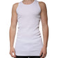 White Cotton Sleeveless Round Neck Tank T-shirt