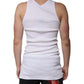 White Cotton Sleeveless Round Neck Tank T-shirt