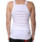 White Cotton Sleeveless Square Neck Tank T-shirt