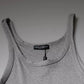 Gray Cotton Sleeveless Round Neck Tank T-shirt