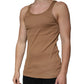 Brown Cotton Sleeveless Round Neck Tank T-shirt