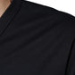 Black Cotton V-neck Short Sleeves T-shirt