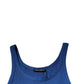 Blue Cotton Sleeveless Round Neck Tank T-shirt