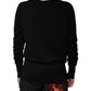 Black Wool Round Neck Pullover Sweater