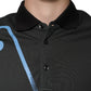 Black Logo Print Collared Cotton Polo T-shirt