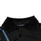 Black Logo Print Collared Cotton Polo T-shirt