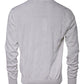 White Silk Crew Neck Men Pullover Sweater