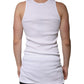 White Cotton Sleeveless Round Neck Tank T-shirt